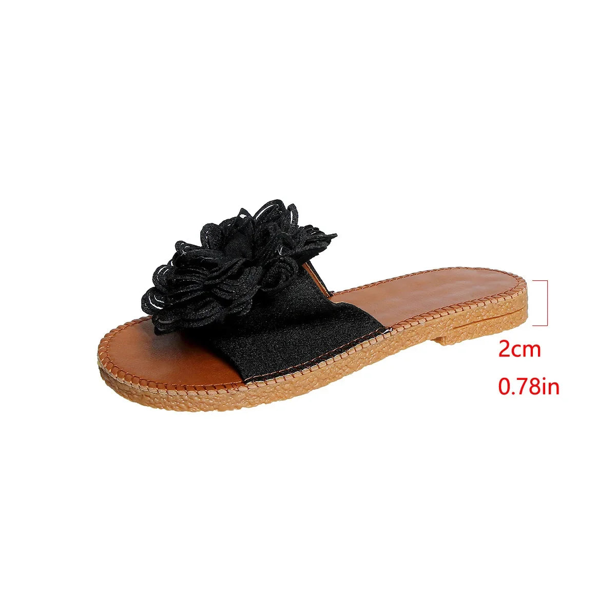 Women Flower Flat Slippers Casual Walking Shoes Female Summer Fashion Dress Sandals Outdoor Pink Shallow Zapatillas Mujer