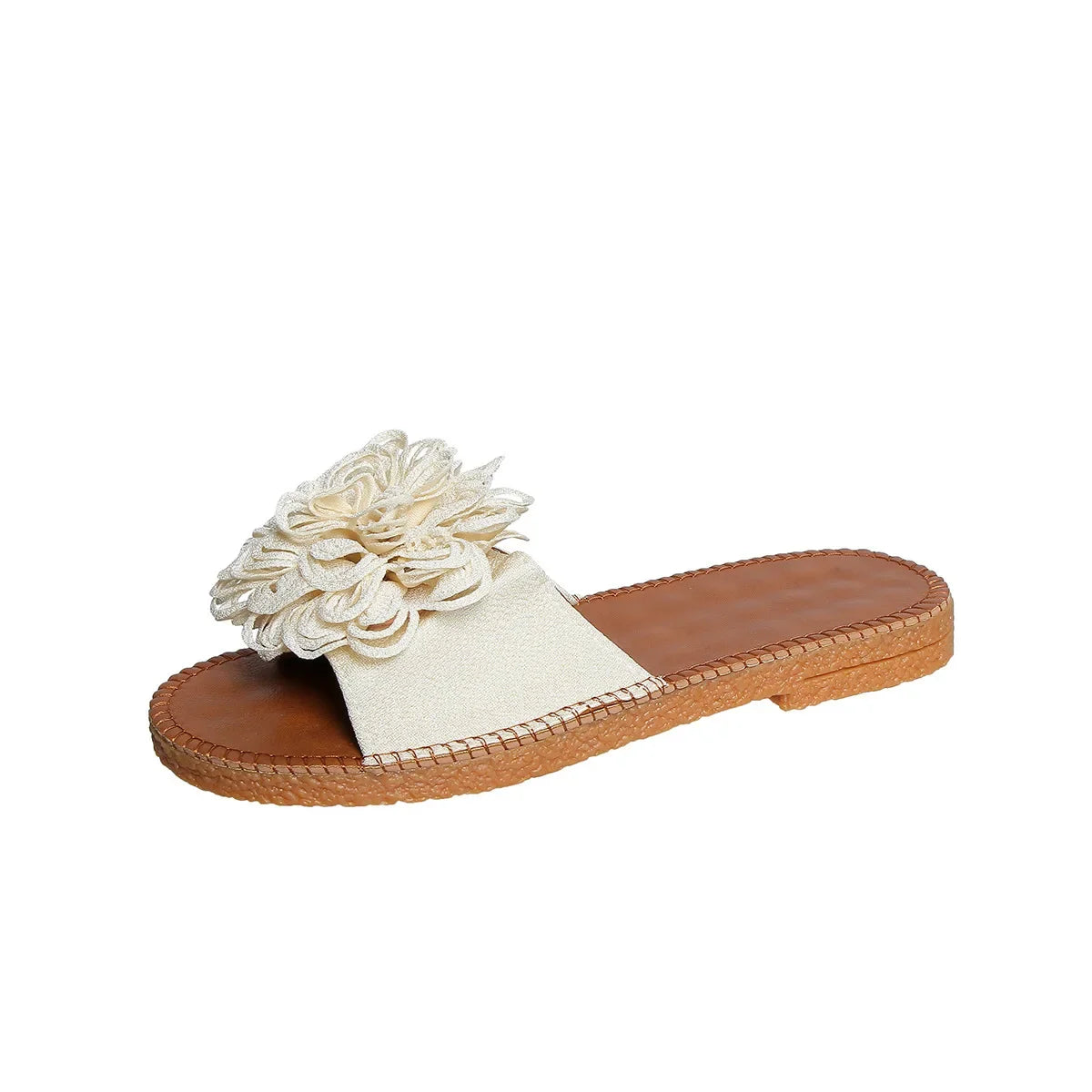 Women Flower Flat Slippers Casual Walking Shoes Female Summer Fashion Dress Sandals Outdoor Pink Shallow Zapatillas Mujer